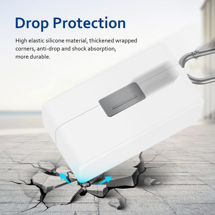 For DJI Mic 2 PULUZ Charging Case Silicone Scratch-proof Protective Cover (White) - free shipping - PMC TechLife - Order now!