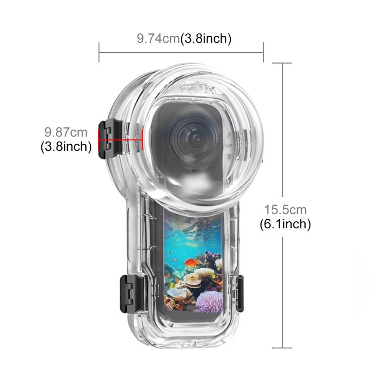 For Insta360 X5 PULUZ Quick Release 60m Waterproof Sealed Diving Case (Transparent) - free shipping - PMC TechLife - Order now!