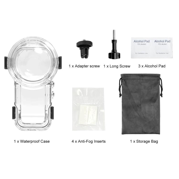 For Insta360 X5 PULUZ Quick Release 60m Waterproof Sealed Diving Case (Transparent) - free shipping - PMC TechLife - Order now!