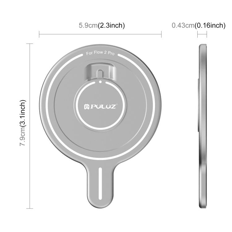 For Insta360 Flow 2 Pro PULUZ Magnetic Phone Mount Adapter (Silver) - free shipping - PMC TechLife - Order now!
