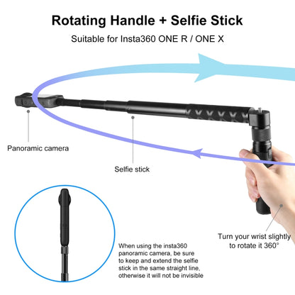 For Insta360 X3 / X4 PULUZ Rotary Handle Desktop Tripod Stand 110cm Selfie Stick Monopod (Black) - Self Monopod Grip by PULUZ | Online Shopping South Africa | PMC Jewellery | Buy Now Pay Later Mobicred