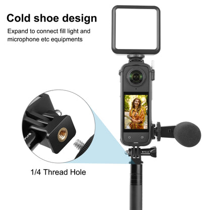 For Insta360 X4 PULUZ Cold Shoe PC Plastic Protective Frame with Adapter Mount & Screw (Black) - Mount & Holder by PULUZ | Online Shopping South Africa | PMC Jewellery | Buy Now Pay Later Mobicred