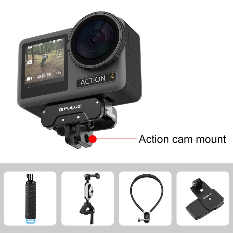 For DJI Osmo Action 5 Pro / 4 / 3 PULUZ Magnetic Quick Release Metal Base (Black) - Mount & Holder by PULUZ | Online Shopping South Africa | PMC TechLife | Buy Now Pay Later Mobicred