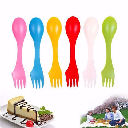 6 in 1 Colorful ABS Knife / Fork / Spoon Set - Cutlery Sets by PMC Jewellery | Online Shopping South Africa | PMC Jewellery | Buy Now Pay Later Mobicred