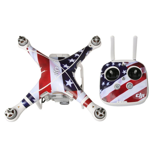 US Flag Pattern 4D Imitation Carbon Fiber PVC Water Resistance Sticker Kit for DJI Phantom 3 Quadcopter & Remote Controller & Battery -  by PMC Jewellery | Online Shopping South Africa | PMC Jewellery | Buy Now Pay Later Mobicred