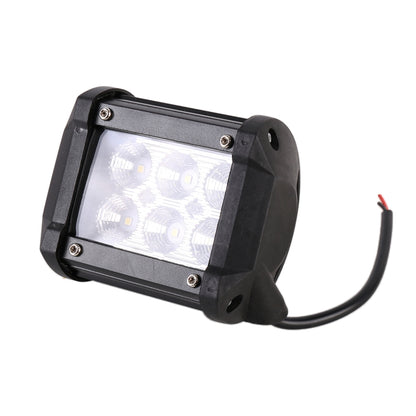 18W  6 LED White Light Floodlight Engineering Lamp / Waterproof IP67 SUVs Light, DC 10-30V(Black) - Work Lights by PMC Jewellery | Online Shopping South Africa | PMC Jewellery | Buy Now Pay Later Mobicred