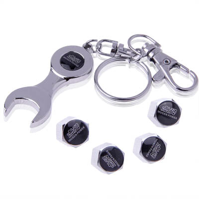 Tire Valve Caps 4 pcs with Wrench Keychain(Silver) - free shipping - PMC TechLife - Order now!