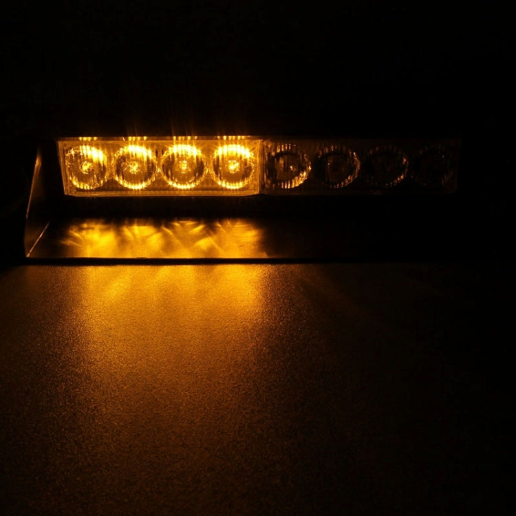 8W 800LM 8-LED White + Yellow Light 3-Modes Adjustable Angle Car Strobe Flash Dash Emergency Light Warning Lamp with Suckers, DC 12V - Warning Lights by PMC TechLife | Online Shopping South Africa | PMC TechLife | Buy Now Pay Later Mobicred