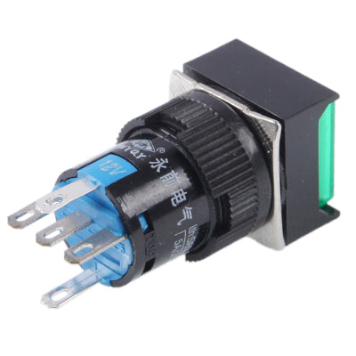 Car DIY Square Button Push Switch with Lock & LED Indicator, DC 24V(Green) - Car Switches by PMC TechLife | Online Shopping South Africa | PMC TechLife | Buy Now Pay Later Mobicred