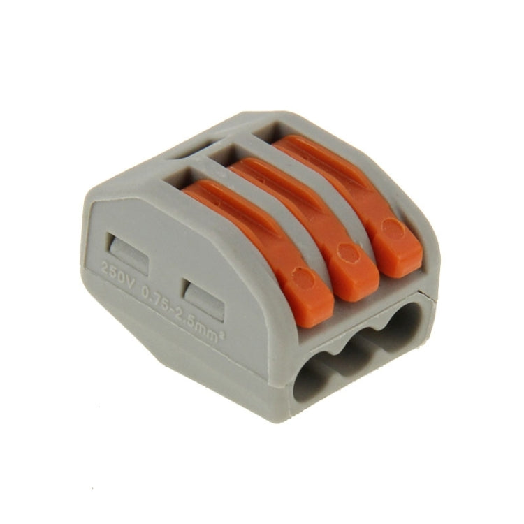 10 PCS Universal Compact 3 Pin Push Clamp Solderless Wire Connector - Connectors & Terminals by PMC TechLife | Online Shopping South Africa | PMC TechLife | Buy Now Pay Later Mobicred