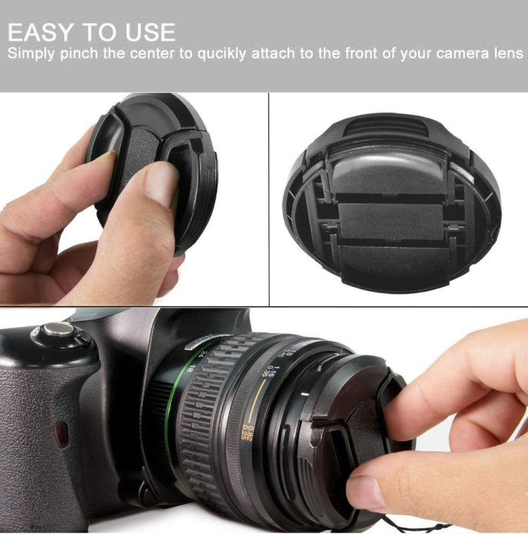 77mm Center Pinch Camera Lens Cap(Black) - Lens Cap by PMC TechLife | Online Shopping South Africa | PMC TechLife | Buy Now Pay Later Mobicred