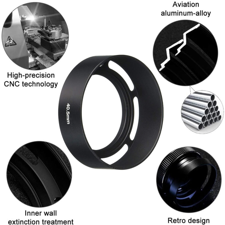 40.5mm Metal Vented Lens Hood for Leica(Black) - free shipping - PMC TechLife - Order now!