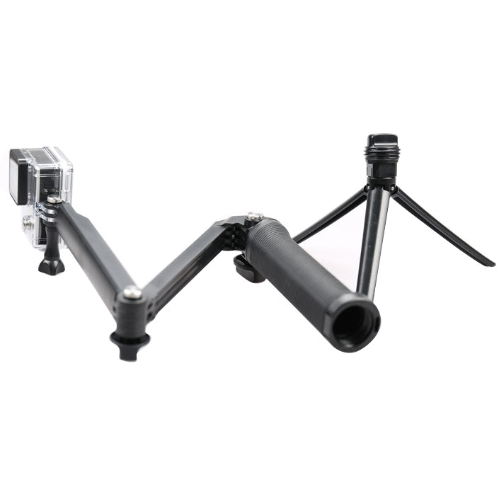 3-Way Multi Function Extendable Monopod Tripod Folding Rotating Arm Camera Handle for GoPro Hero12 Black / Hero11 /10 /9 /8 /7 /6 /5, Insta360 Ace / Ace Pro, DJI Osmo Action 4 and Other Action Cameras - Extendable Pole by PMC Jewellery | Online Shopping South Africa | PMC Jewellery | Buy Now Pay Later Mobicred