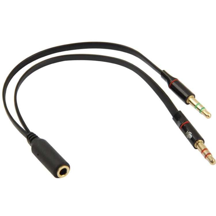3.5mm female to 3.5mm Male Microphone Jack + 3.5mm Male Earphone Jack Adapter Cable(Black) - Audio Adapter by PMC Jewellery | Online Shopping South Africa | PMC Jewellery