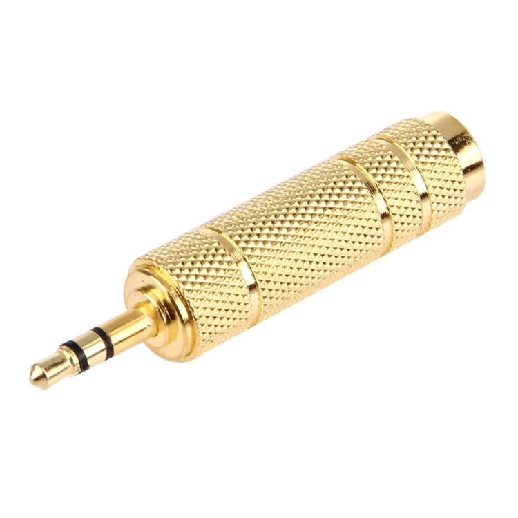 Gold Plated 3.5mm Plug to 6.35mm Stereo Jack Adaptor Socket Adapter - Audio Adapter by PMC Jewellery | Online Shopping South Africa | PMC Jewellery