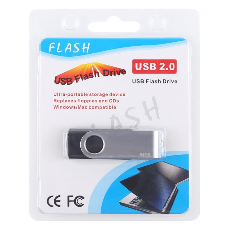 64GB Twister USB 2.0 Flash Disk(Black) - USB Flash Drives by PMC TechLife | Online Shopping South Africa | PMC TechLife | Buy Now Pay Later Mobicred