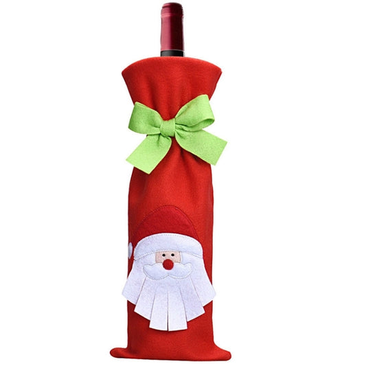 3 PCS Christmas Dinner Table Decoration Plush Champagne Wine Bottle Bag - Christmas Gift Bags & Boxes by PMC Jewellery | Online Shopping South Africa | PMC Jewellery | Buy Now Pay Later Mobicred