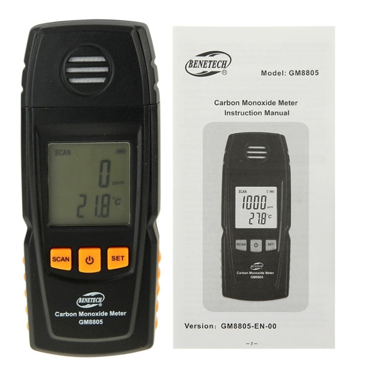 BENETECH GM8805 LCD Display Handheld Carbon Monoxide CO Monitor Detector Meter Tester, Measure Range: 0-1000ppm(Black) - Gas Monitor by BENETECH | Online Shopping South Africa | PMC Jewellery