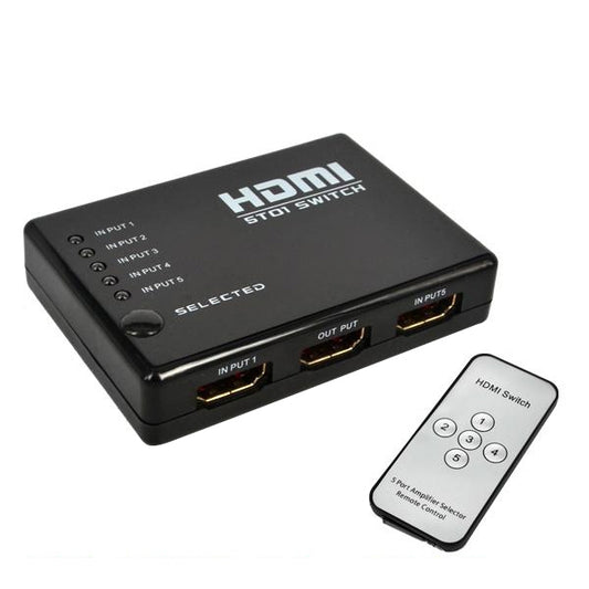 5 Ports 1080P HDMI Switch with Remote Controller, Support HDTV(Black) - Switch by PMC Jewellery | Online Shopping South Africa | PMC Jewellery | Buy Now Pay Later Mobicred