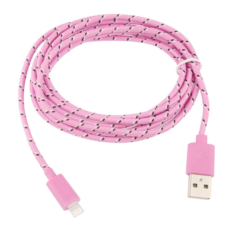 1m Nylon Netting USB Data Transfer Charging Cable For iPhone, iPad, Compatible with up to iOS 15.5(Pink) - Normal Style Cable by PMC Jewellery | Online Shopping South Africa | PMC Jewellery | Buy Now Pay Later Mobicred