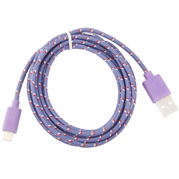 1m Nylon Netting USB Data Transfer Charging Cable For iPhone, iPad, Compatible with up to iOS 15.5(Purple) - Normal Style Cable by PMC Jewellery | Online Shopping South Africa | PMC Jewellery | Buy Now Pay Later Mobicred