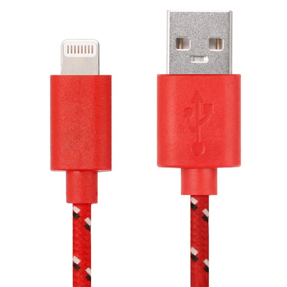 2m Nylon Netting USB Data Transfer Charging Cable For iPhone, iPad(Red) - Normal Style Cable by PMC Jewellery | Online Shopping South Africa | PMC Jewellery | Buy Now Pay Later Mobicred