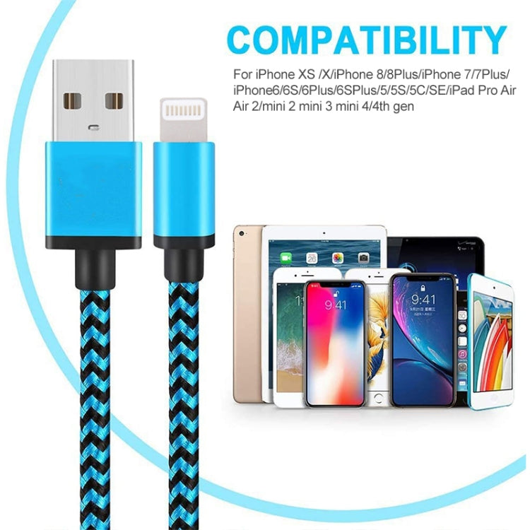 2m Woven Style 8 Pin to USB Sync Data / Charging Cable(Orange) - free shipping - PMC Jewellery - Order now!
