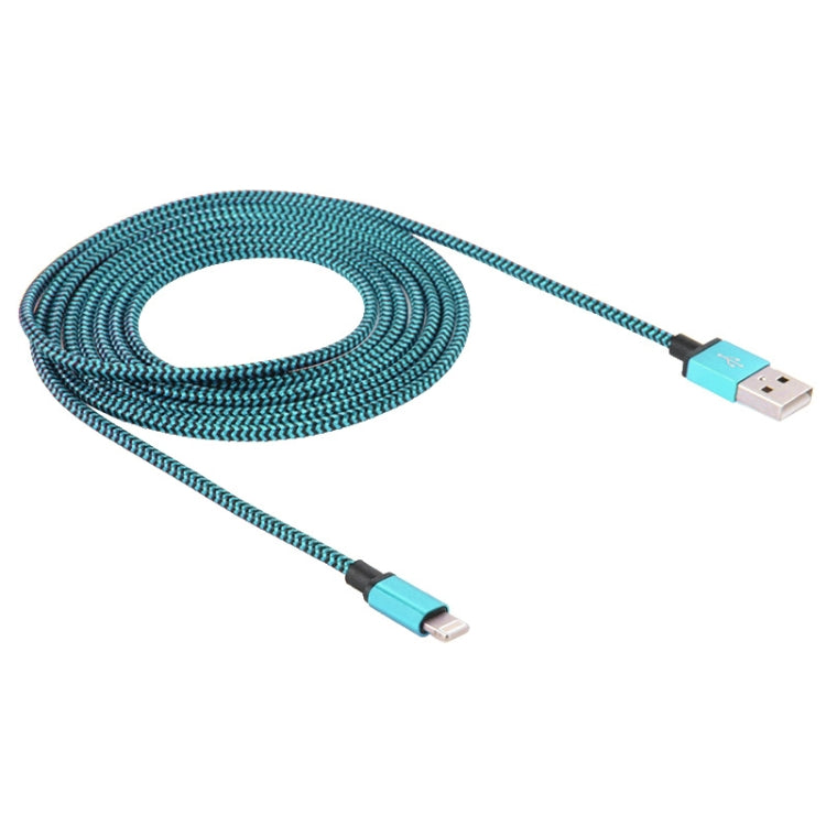 2m Woven Style 8 Pin to USB Sync Data / Charging Cable(Blue) - free shipping - PMC Jewellery - Order now!