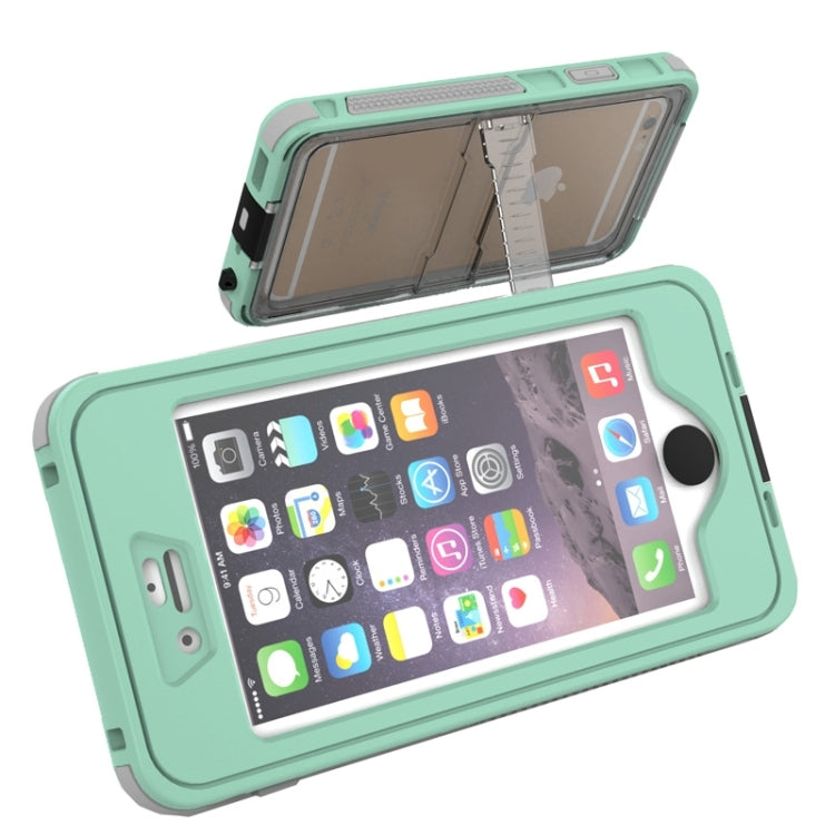 Waterproof Dustproof Shockproof Crushproof Noctilucent Protective Case with Holder for iPhone 6 & 6S(Green) - More iPhone Cases by PMC TechLife | Online Shopping South Africa | PMC TechLife