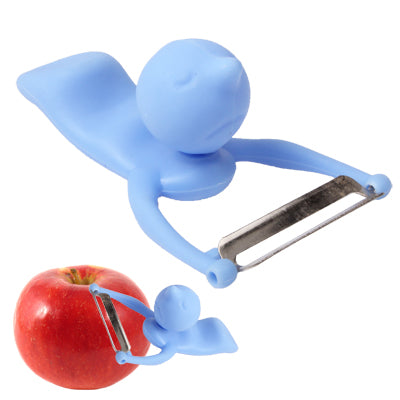 Men Shaped Fruit Vegetable Kitchen Blade Peeler with Durable ABS Handle(Blue) - Cutter & Peeler by PMC Jewellery | Online Shopping South Africa | PMC Jewellery | Buy Now Pay Later Mobicred