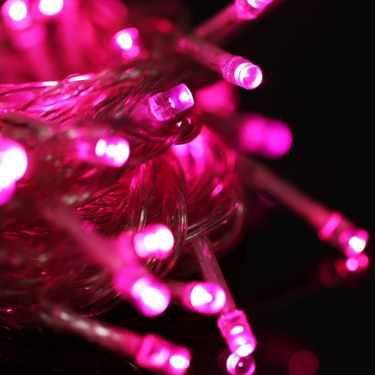 Waterproof  String Light, Length: 10m, 100 LED, Flashing / Fading / Chasing Effect, with Controller, AC 220V, EU Plug(Pink Light) - Holiday Lights by PMC TechLife | Online Shopping South Africa | PMC TechLife | Buy Now Pay Later Mobicred