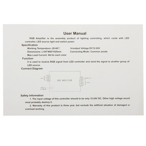24A RGB Amplifier for LED Light, DC 12V-24V Input(Silver) - LED Controller by PMc TechLife | Online Shopping South Africa | PMc TechLife | Buy Now Pay Later Mobicred
