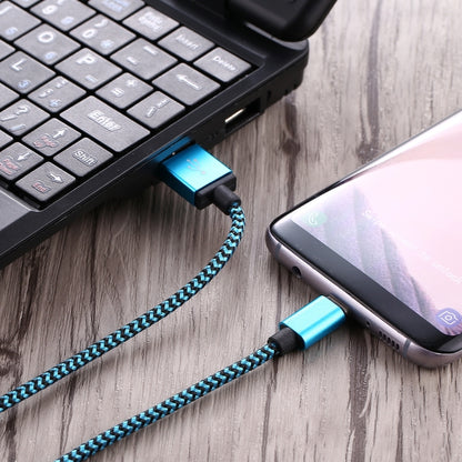 1m Woven Style USB-C / Type-C 3.1 to USB 2.0 Data Sync Charge Cable(Blue) - USB-C & Type-C Cable by PMC Jewellery | Online Shopping South Africa | PMC Jewellery | Buy Now Pay Later Mobicred