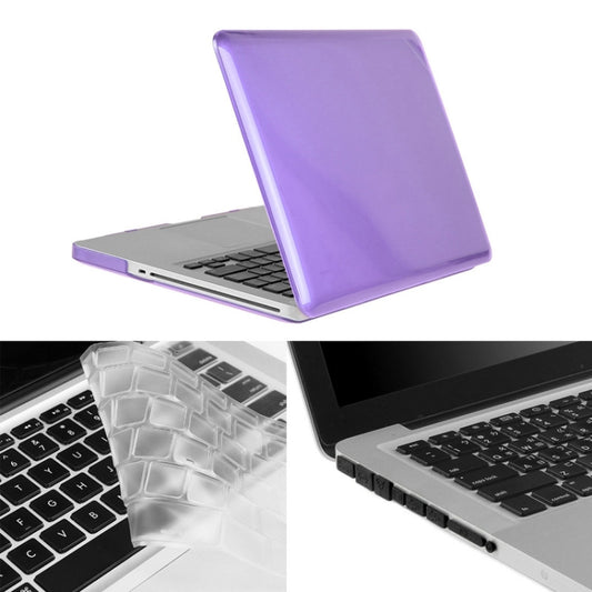 ENKAY for Macbook Pro 13.3 inch (US Version) / A1278 Hat-Prince 3 in 1 Crystal Hard Shell Plastic Protective Case with Keyboard Guard & Port Dust Plug(Purple) - MacBook Pro Cases by ENKAY | Online Shopping South Africa | PMC Jewellery | Buy Now Pay Later Mobicred