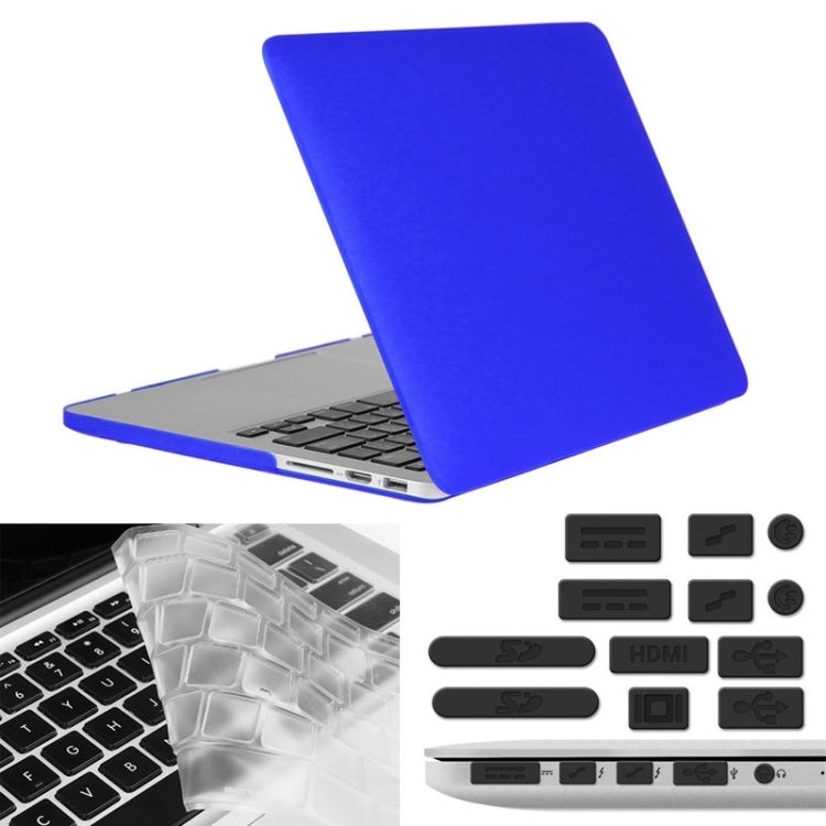 ENKAY for Macbook Pro Retina 13.3 inch (US Version) / A1425 / A1502 Hat-Prince 3 in 1 Frosted Hard Shell Plastic Protective Case with Keyboard Guard & Port Dust Plug(Dark Blue) - MacBook Pro Cases by ENKAY | Online Shopping South Africa | PMC Jewellery | Buy Now Pay Later Mobicred