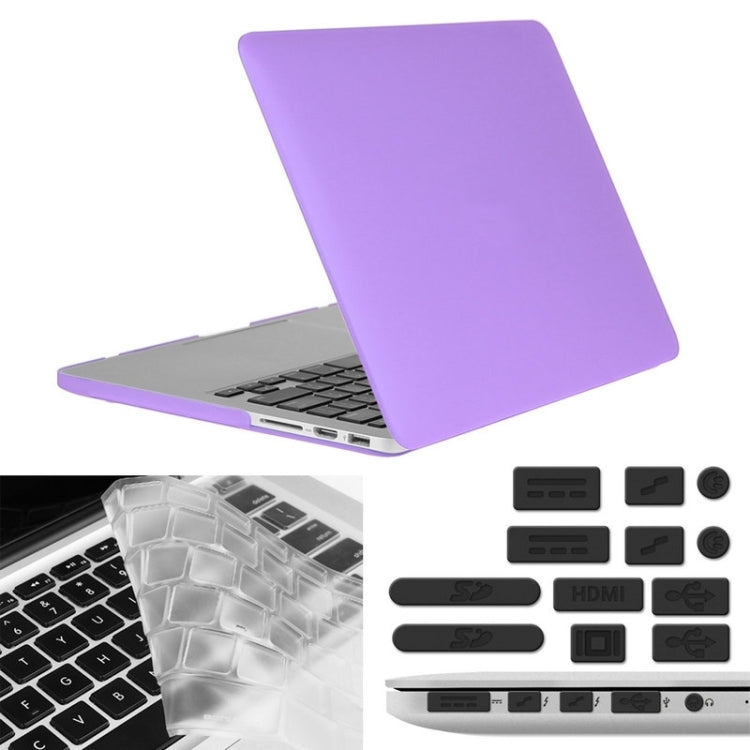 ENKAY for Macbook Pro Retina 13.3 inch (US Version) / A1425 / A1502 Hat-Prince 3 in 1 Frosted Hard Shell Plastic Protective Case with Keyboard Guard & Port Dust Plug(Purple) - MacBook Pro Cases by ENKAY | Online Shopping South Africa | PMC Jewellery | Buy Now Pay Later Mobicred