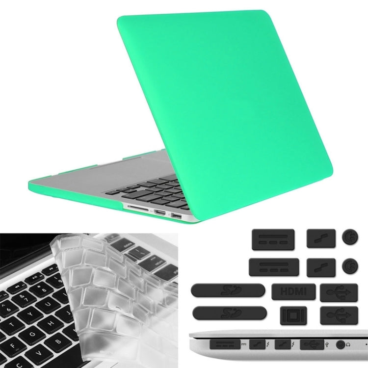 ENKAY for Macbook Pro Retina 15.4 inch (US Version) / A1398 Hat-Prince 3 in 1 Frosted Hard Shell Plastic Protective Case with Keyboard Guard & Port Dust Plug(Green) - MacBook Pro Cases by ENKAY | Online Shopping South Africa | PMC Jewellery | Buy Now Pay Later Mobicred