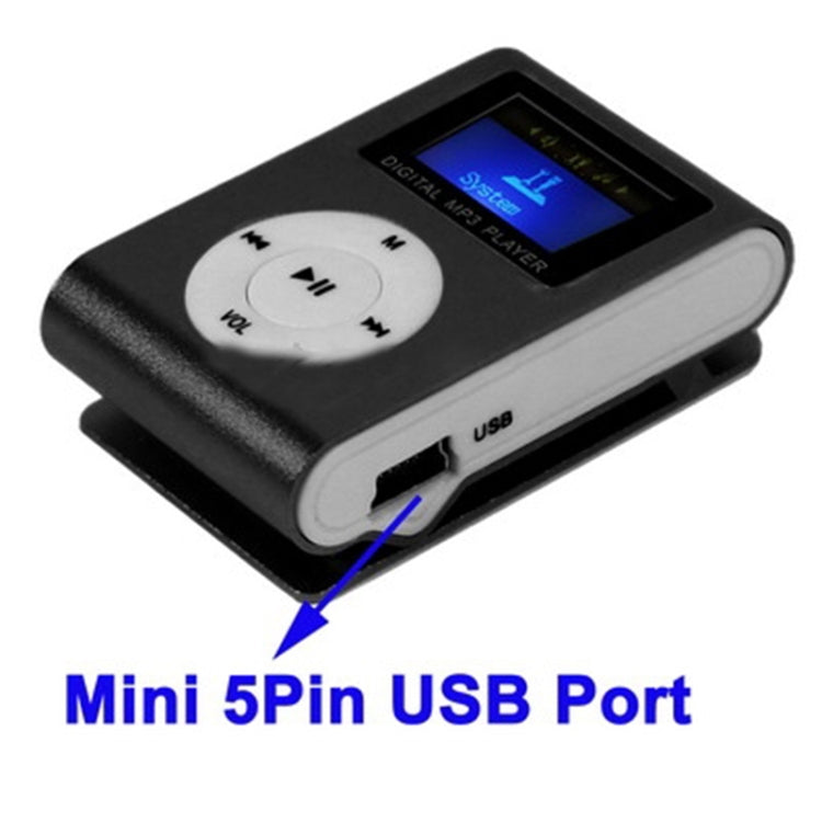 TF / Micro SD Card Slot MP3 Player with LCD Screen, Metal Clip(Black) - free shipping - PMC TechLife - Order now!