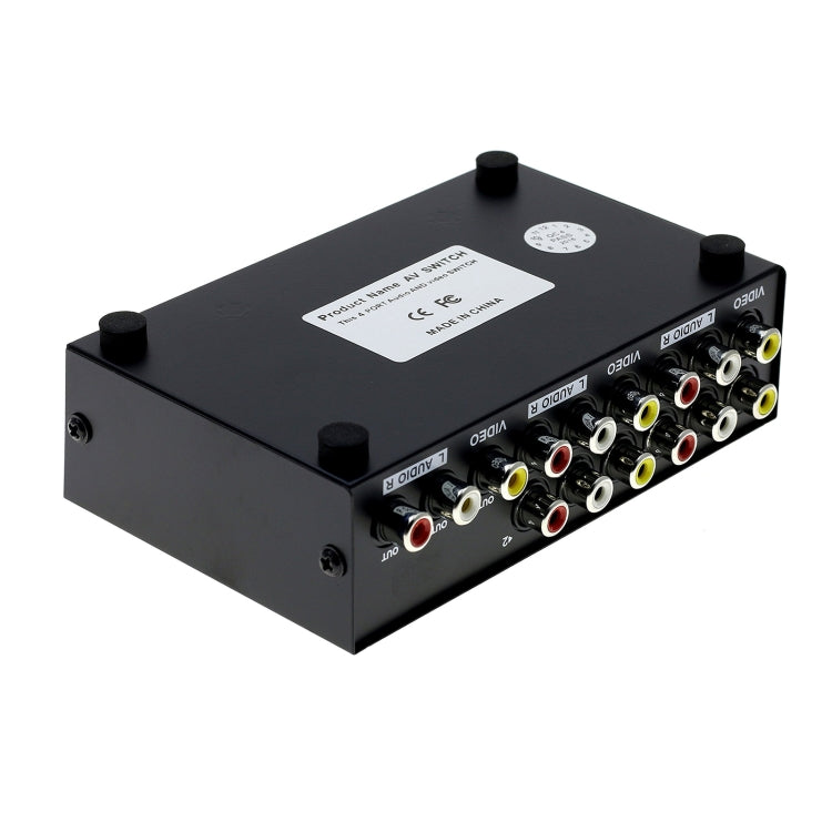 4 Port Input 1 Output Audio Video AV RCA Switch Box - Splitter Adapter by PMC Jewellery | Online Shopping South Africa | PMC Jewellery | Buy Now Pay Later Mobicred