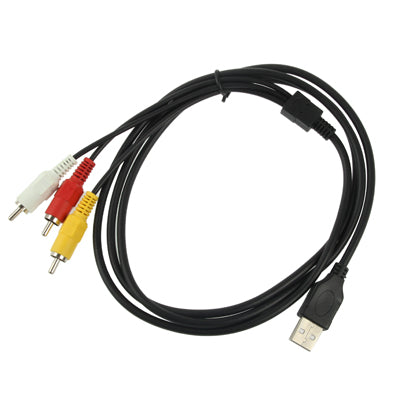 USB to 3 x RCA Male Cable, Length: 1.5m - RCA Cable by PMC Jewellery | Online Shopping South Africa | PMC Jewellery