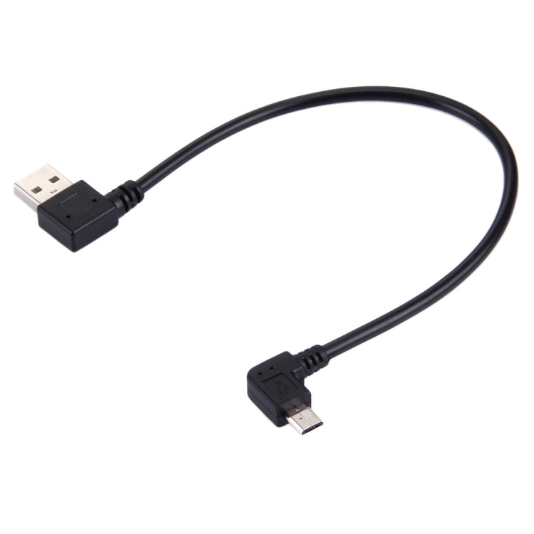 27cm 90 Degree Left Angle Micro USB to 90 Degree Left Angle USB Data / Charging Cable - Micro USB Cable by PMC Jewellery | Online Shopping South Africa | PMC Jewellery | Buy Now Pay Later Mobicred