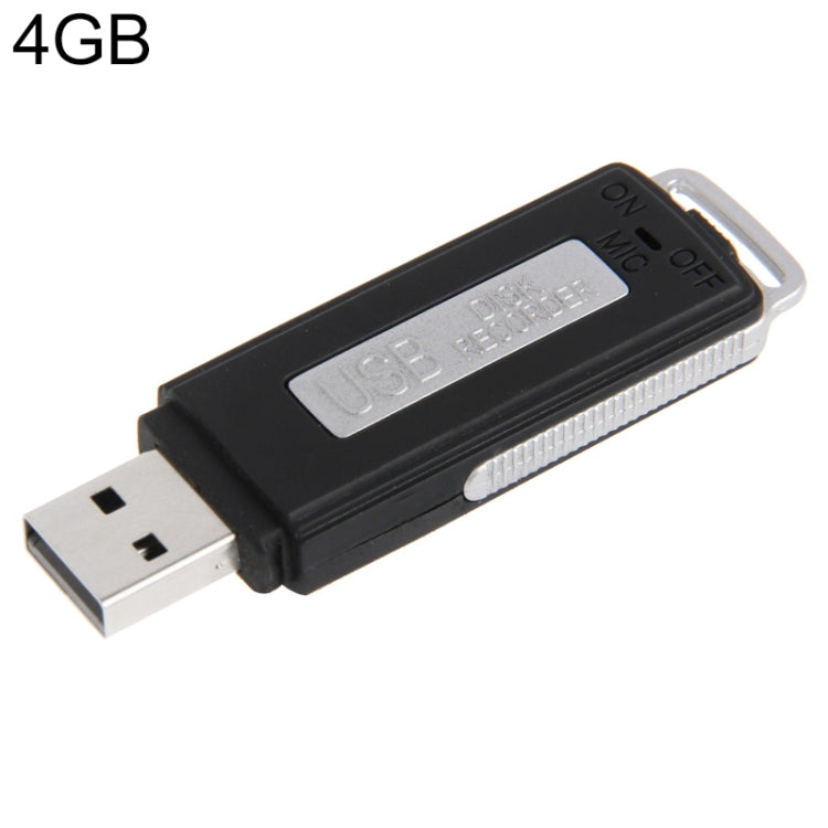 Mini Interview Recorder / USB Flash Drive , Built in 4GB Memory(Black) - free shipping - PMC Jewellery - Order now!