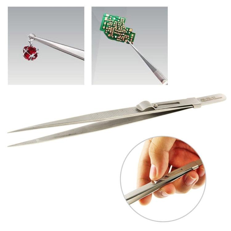 JAKEMY JM-T9-11 Adjustable Straight Tweezers(Silver) - Tweezers by JAKEMY | Online Shopping South Africa | PMC TechLife