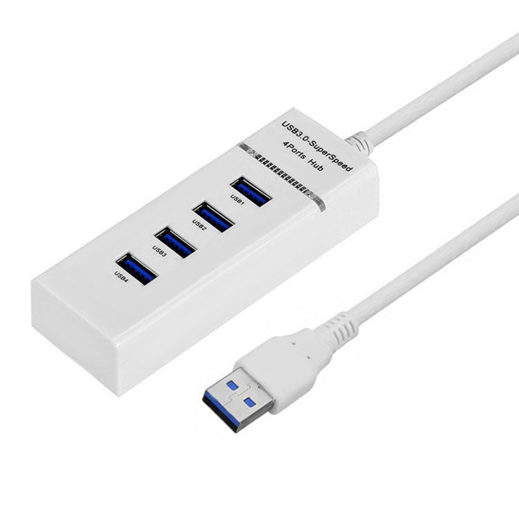 4 Ports USB 3.0 Hub Splitter with LED, Super Speed 5Gbps, BYL-P104(White) - USB 3.0 HUB by PMC TechLife | Online Shopping South Africa | PMC TechLife | Buy Now Pay Later Mobicred