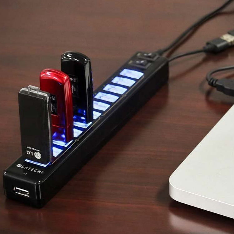 12-Port USB 2.0 HUB，Suitable for Notebook / Netbook(Black) - USB 2.0 HUB by PMC Jewellery | Online Shopping South Africa | PMC Jewellery | Buy Now Pay Later Mobicred