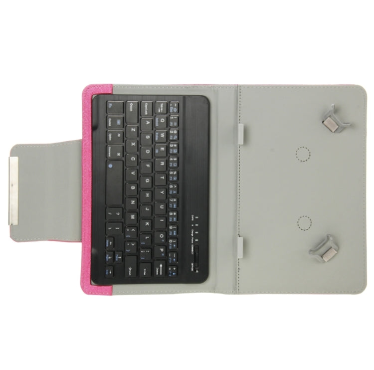 Universal Leather Tablet Case with Separable Bluetooth Keyboard and Holder for 10.1 inch Tablet PC(Magenta) - Universal Keyboard by PMC Jewellery | Online Shopping South Africa | PMC Jewellery