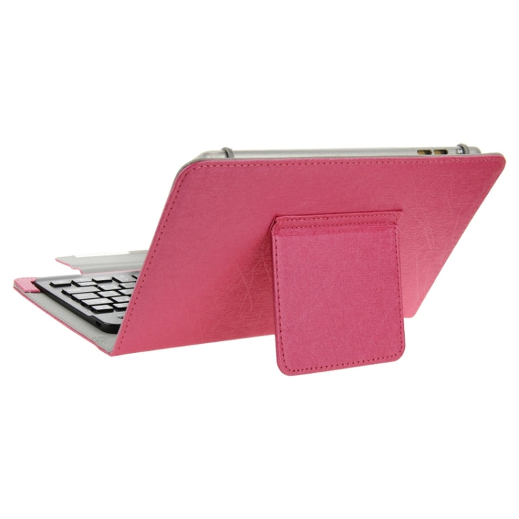 Universal Leather Tablet Case with Separable Bluetooth Keyboard and Holder for 10.1 inch Tablet PC(Magenta) - Universal Keyboard by PMC Jewellery | Online Shopping South Africa | PMC Jewellery