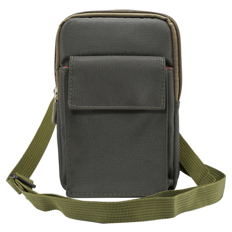 6.4 inch and Below Universal Polyester Men Vertical Style Case Shoulder Carrying Bag with Belt Hole & Climbing Buckle, For iPhone, Samsung, Sony, Huawei, Meizu, Lenovo, ASUS, Oneplus, Xiaomi, Cubot, Ulefone, Letv, DOOGEE, Vkworld, and other (Army Green) - More iPhone Cases by PMC Jewellery | Online Shopping South Africa | PMC Jewellery | Buy Now Pay Later Mobicred
