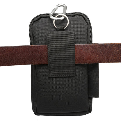 7 inch and Below Universal Polyester Men Vertical Style Case Waist Bag with Belt Hole & Climbing Buckle, For iPhone, Samsung, Sony, Huawei, Meizu, Lenovo, ASUS, Oneplus, Xiaomi, Cubot, Ulefone, Letv, DOOGEE, Vkworld, and other (Black) - More iPhone Cases by PMC Jewellery | Online Shopping South Africa | PMC Jewellery | Buy Now Pay Later Mobicred