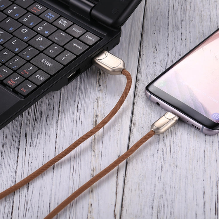 1m 2A USB-C / Type-C to USB 2.0 Data Sync Quick Charger Cable(Brown) - USB-C & Type-C Cable by PMC TechLife | Online Shopping South Africa | PMC TechLife | Buy Now Pay Later Mobicred